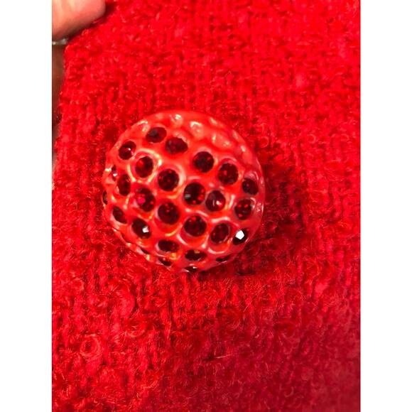 1960s Red Wool Mink Collar Brittany Stroock Full-Length Coat medium - Picture 12 of 17